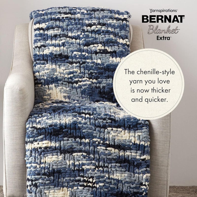 Bernat Blanket Extra Vapor Gray Yarn - 2 Pack of 300g/10.5oz - Polyester - 7 Jumbo - 97 Yards - Knitting/Crochet - Image 2